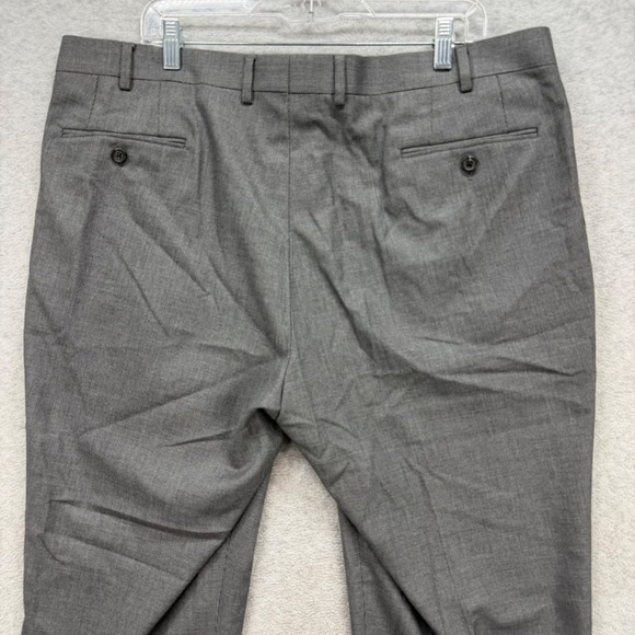 Lauren Ralph Lauren Dress Pants Mens 40x32 Grey Micro Check Flat Front Stretch - Picture 10 of 12